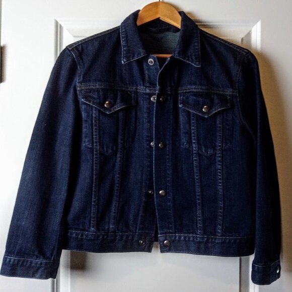 Helmut Lang Dark Denim Blue Short Jean Jacket - Picture 2 of 8